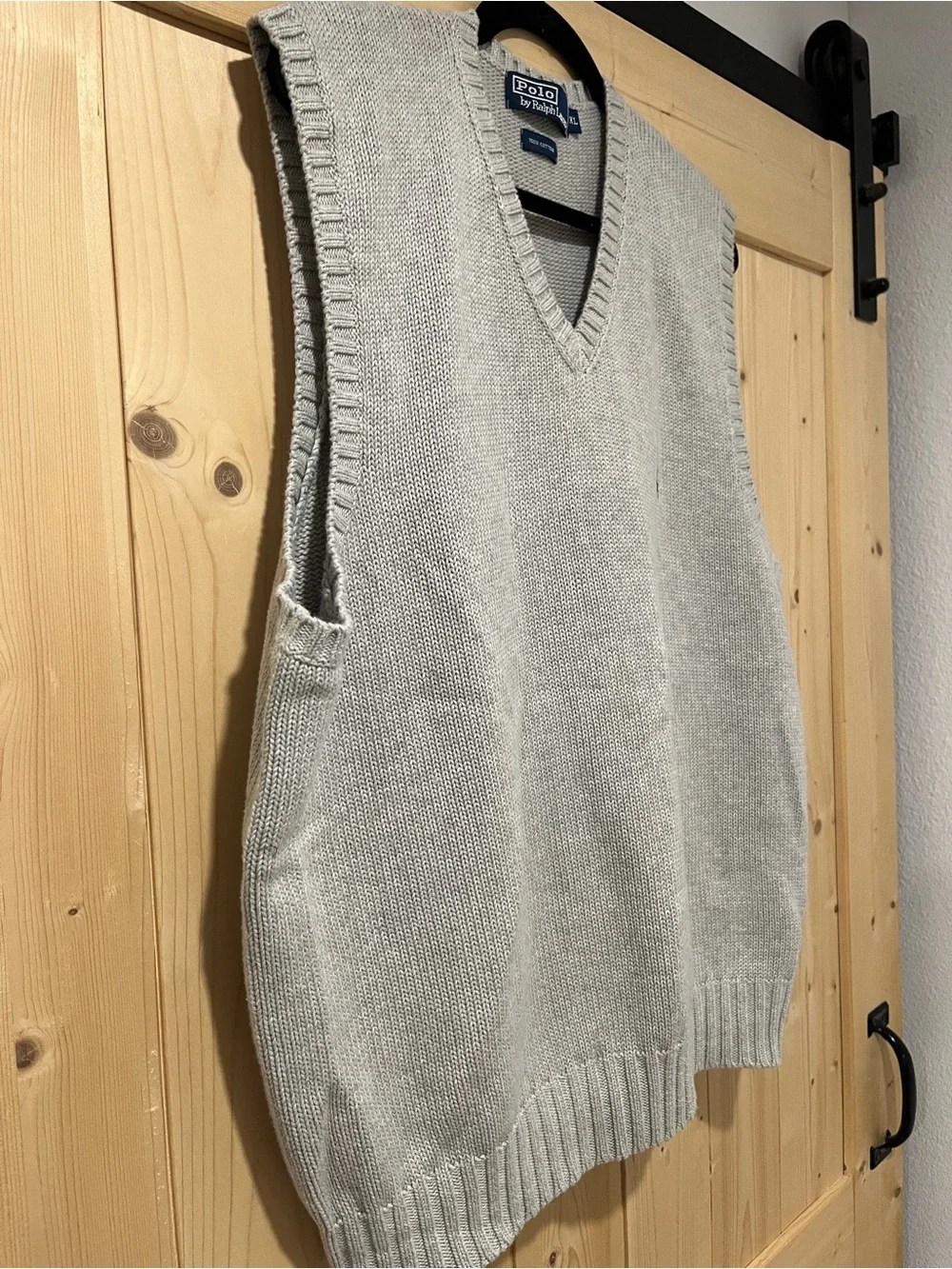 Polo Ralph Lauren Men’s Sweater Vest XL Gray 100% Cotton V-Neck Pony Logo